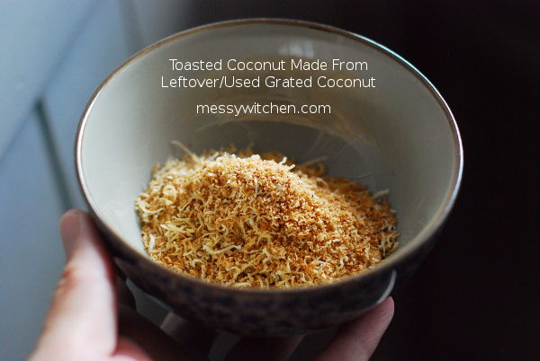 Toasted Coconut Made From Leftover Grated Coconut